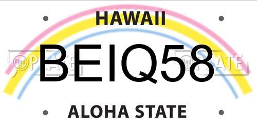 BEIQ58 Hawaii License Plate