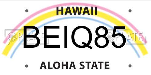 BEIQ85 Hawaii License Plate