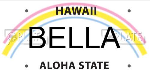 BELLA Hawaii License Plate