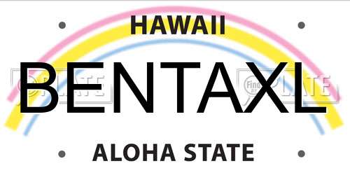 BENTAXL Hawaii License Plate