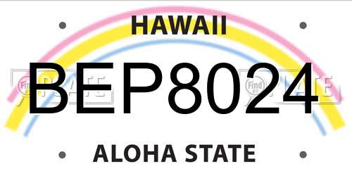 BEP8024 Hawaii License Plate