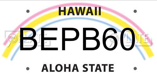 BEPB60 Hawaii License Plate