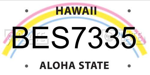 BES7335 Hawaii License Plate