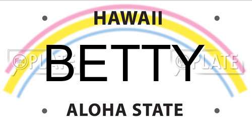 BETTY Hawaii License Plate