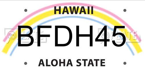 BFDH45 Hawaii License Plate