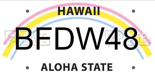 BFDW48 Hawaii License Plate
