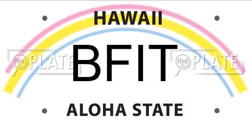BFIT Hawaii License Plate
