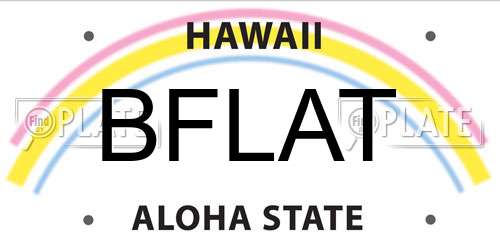 BFLAT Hawaii License Plate