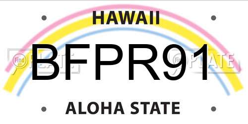 BFPR91 Hawaii License Plate