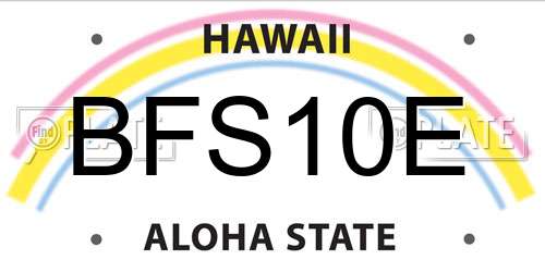 BFS10E Hawaii License Plate