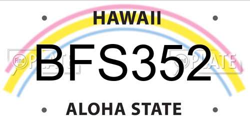 BFS352 Hawaii License Plate