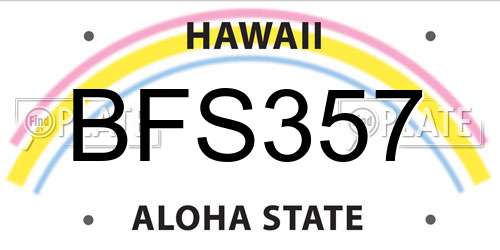 BFS357 Hawaii License Plate