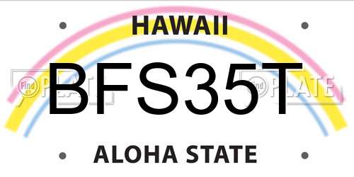 BFS35T Hawaii License Plate