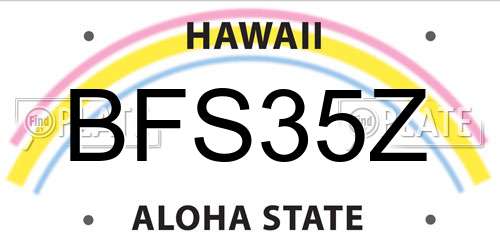 BFS35Z Hawaii License Plate