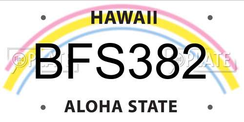 BFS382 Hawaii License Plate