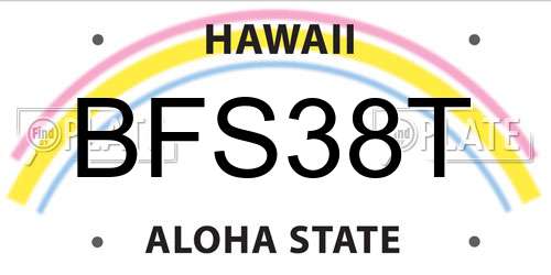 BFS38T Hawaii License Plate