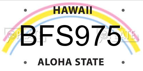 BFS975 Hawaii License Plate