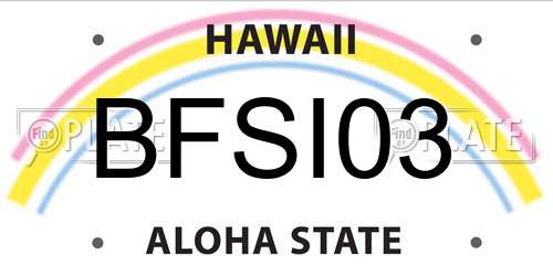 BFSI03 Hawaii License Plate