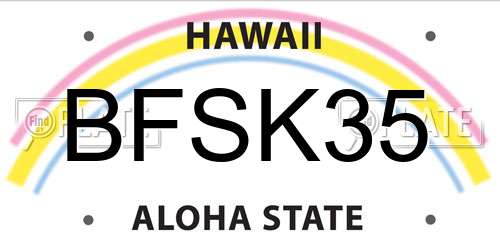 BFSK35 Hawaii License Plate