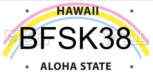 BFSK38 Hawaii License Plate