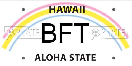 BFT Hawaii License Plate