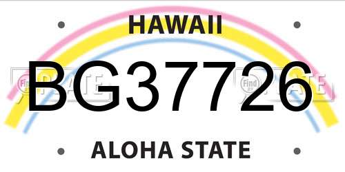 BG37726 Hawaii License Plate