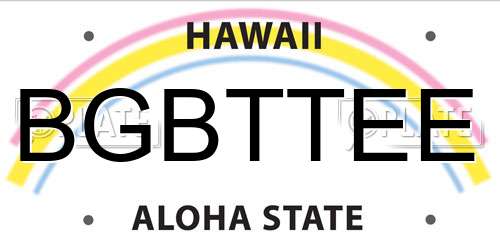 BGBTTEE Hawaii License Plate