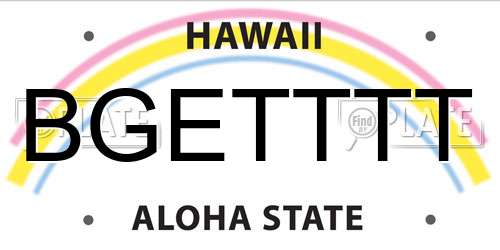 BGETTTT Hawaii License Plate