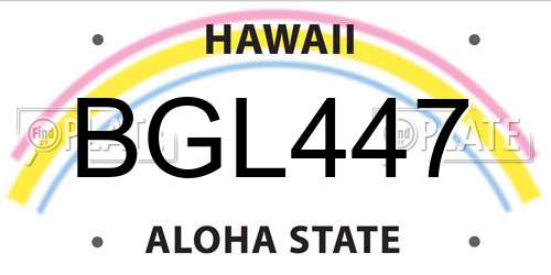 BGL447 Hawaii License Plate