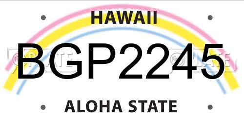 BGP2245 Hawaii License Plate