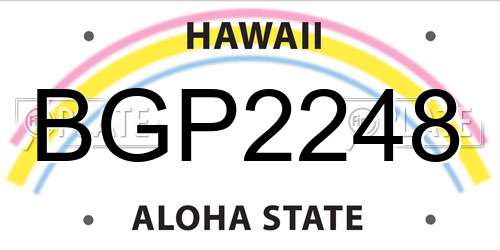 BGP2248 Hawaii License Plate