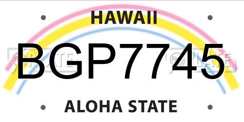BGP7745 Hawaii License Plate