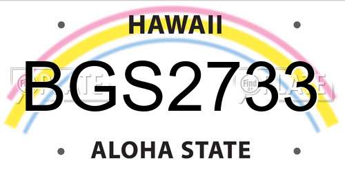 BGS2733 Hawaii License Plate