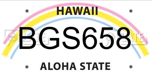 BGS658 Hawaii License Plate