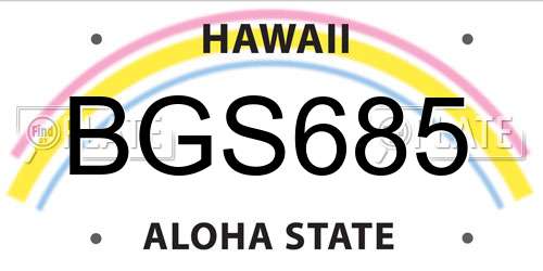 BGS685 Hawaii License Plate