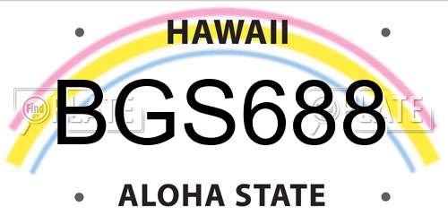 BGS688 Hawaii License Plate
