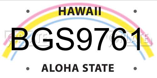 BGS9761 Hawaii License Plate
