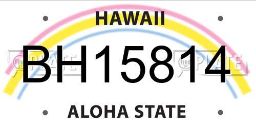 BH15814 Hawaii License Plate