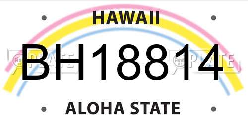 BH18814 Hawaii License Plate