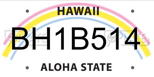 BH1B514 Hawaii License Plate