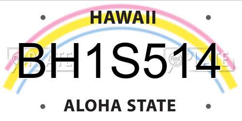 BH1S514 Hawaii License Plate