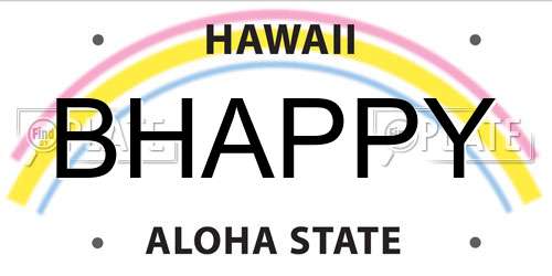 BHAPPY Hawaii License Plate