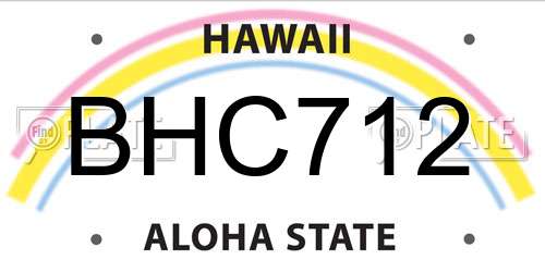 BHC712 Hawaii License Plate