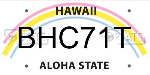 BHC71T Hawaii License Plate