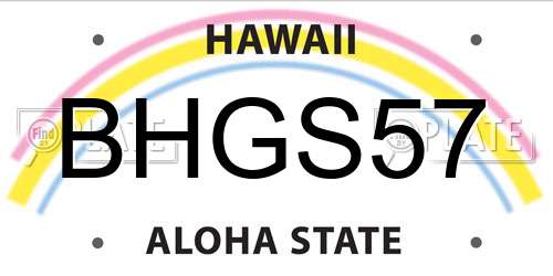 BHGS57 Hawaii License Plate