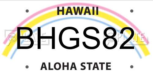 BHGS82 Hawaii License Plate