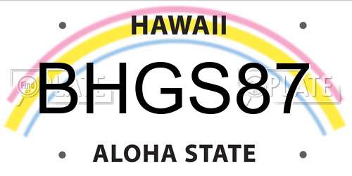 BHGS87 Hawaii License Plate