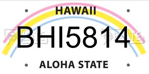 BHI5814 Hawaii License Plate