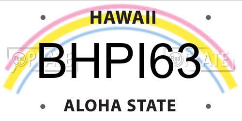 BHPI63 Hawaii License Plate