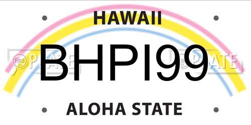 BHPI99 Hawaii License Plate